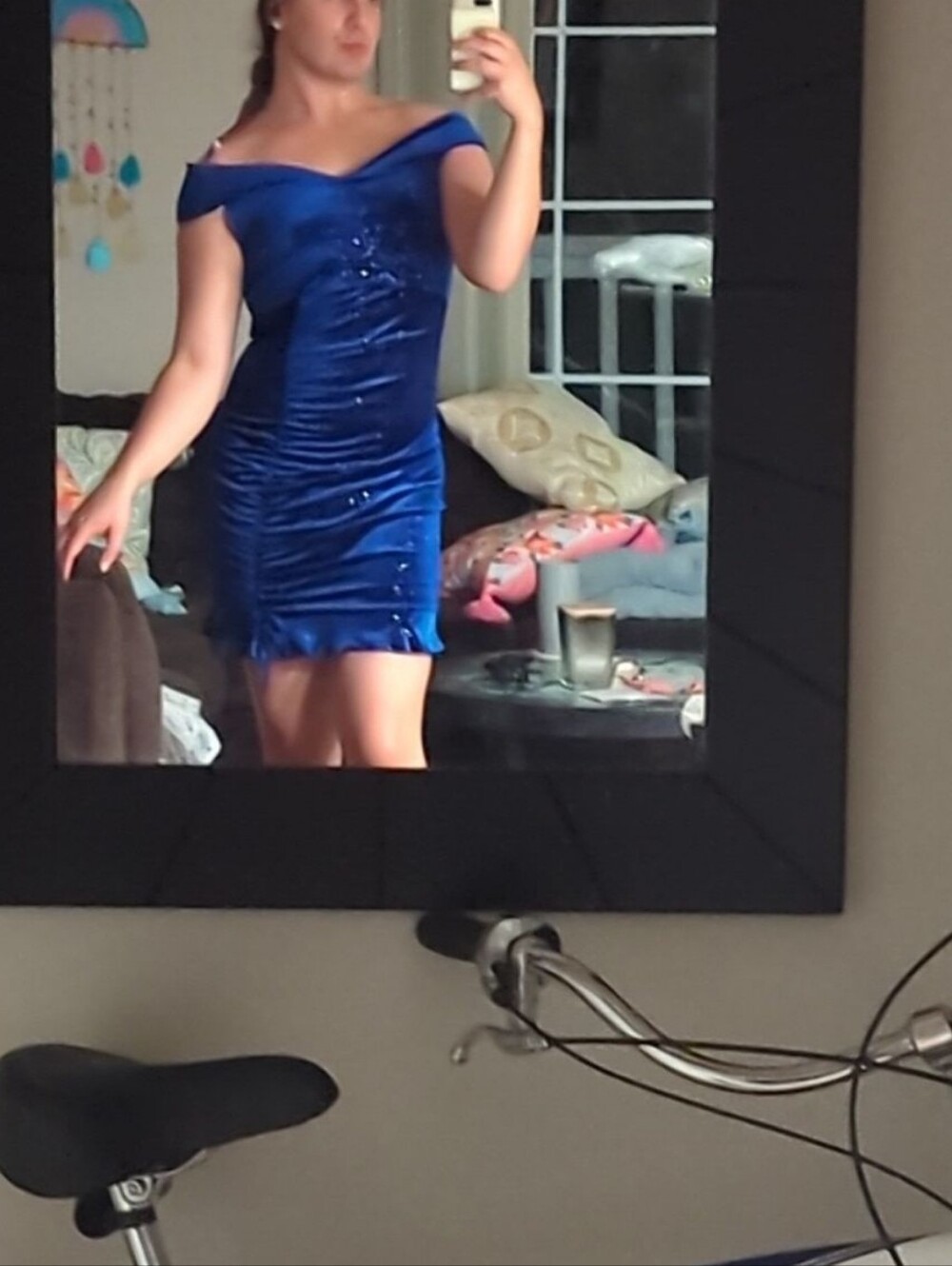 Off-Shoulder Ruched Cocktail Dress